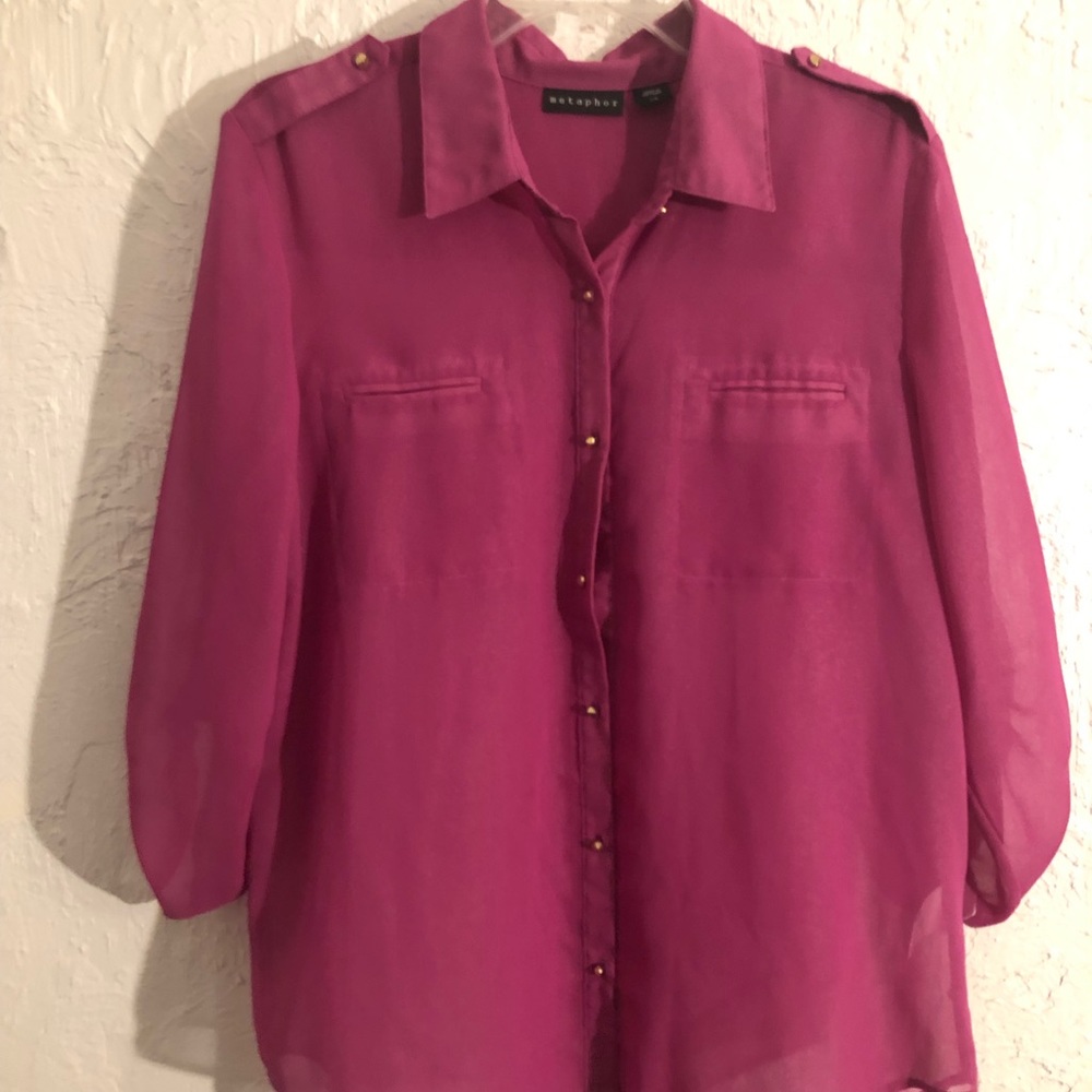 Long sleeved sheer top